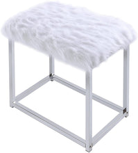 Load image into Gallery viewer, Carenze II Curio Cabinet in White Faux Fur &amp; Chrome 90314
