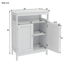 Charger l&#39;image dans la galerie, Bathroom standing storage with double shutter doors cabinet-White
