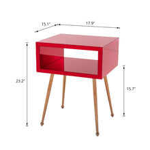 Загрузить изображение в средство просмотра галереи, MIRROR END TABLE  MIRROR NIGHTSTAND   ENDSIDE TABLE  (Wire  Red)
