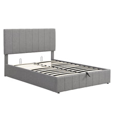 Lade das Bild in den Galerie-Viewer, Full size Upholstered Platform bed with a Hydraulic Storage System - Gray
