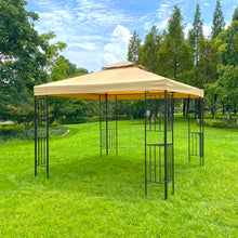 Load image into Gallery viewer, 10x10Ft Outdoor Patio Gazebo Canopy Tent With Ventilated Double Roof And Mosquito Net(Detachable Mesh Screen On All Sides),Suitable for Lawn, Garden, Backyard and Deck,Beige Top
