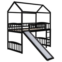 Load image into Gallery viewer, Twin Loft Bed with Slide, House Bed with Slide,Espresso

