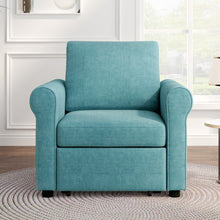 Charger l&#39;image dans la galerie, 3-in-1 Sofa Bed Chair, Convertible Sleeper Chair Bed,Adjust Backrest Into a Sofa,Lounger Chair,Single Bed,Modern Chair Bed Sleeper for Adults,Teal
