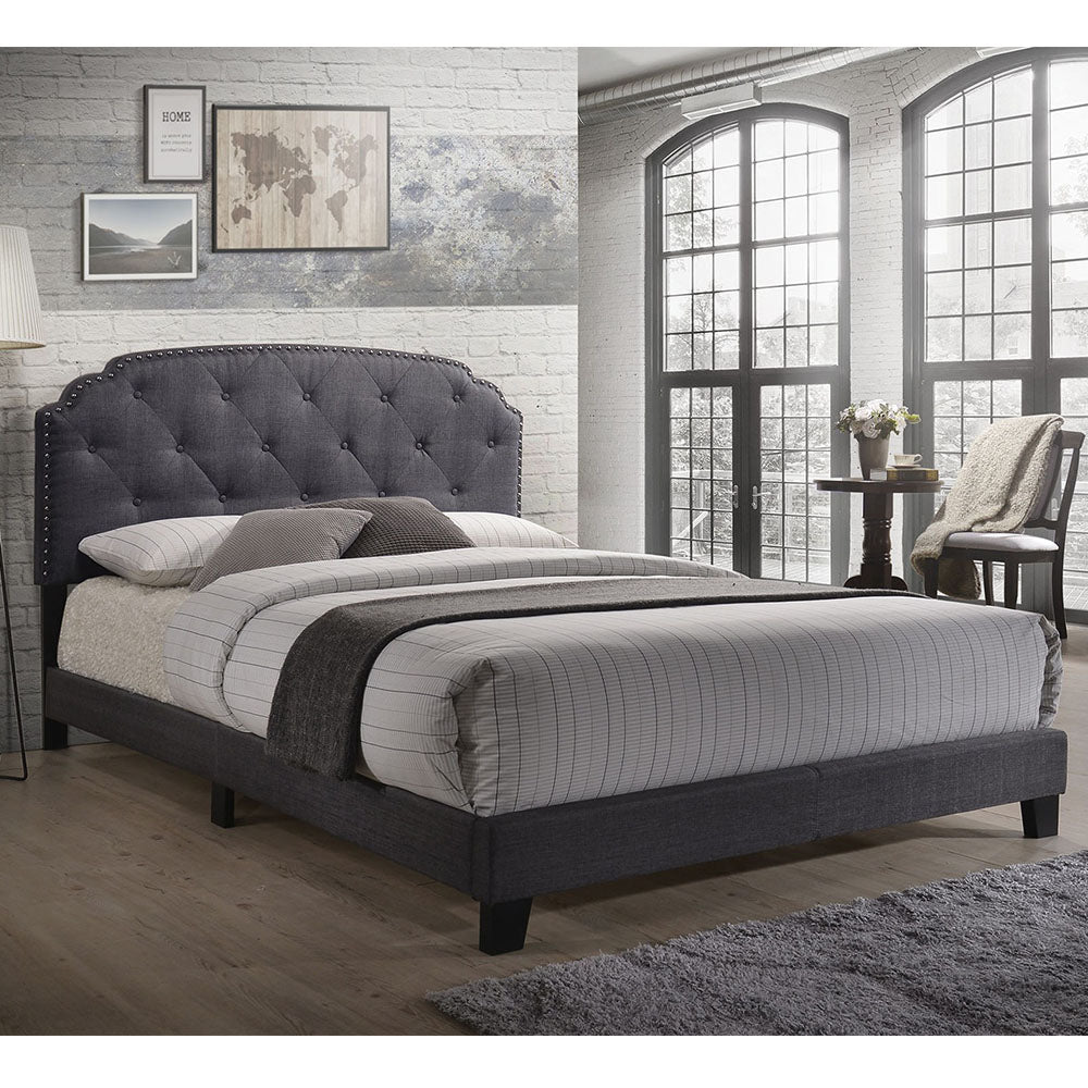 Tradilla Queen Bed in Gray Fabric 26370Q