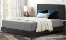 Carica l&#39;immagine nel visualizzatore di Gallery, Upholstered Bed Frame with Tufted Velvet Headboard, Mattress Foundation, No Box Spring Needed
