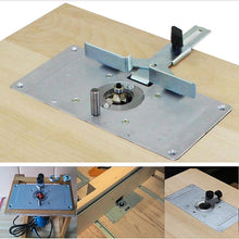 Load image into Gallery viewer, Router Table Insert Plate Woodworking Benches Aluminium Wood Router Trimmer Models Engraving Machine with 4 Ring Tools
