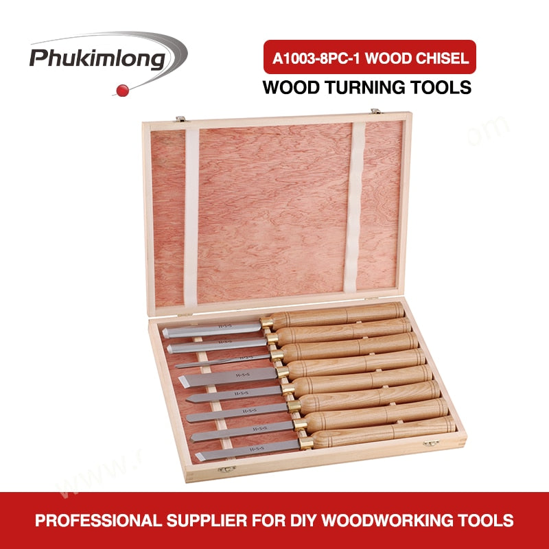 Phukimlong 8PC Wood Turnning Tools High Speed Steel Lathe Cutter Tools Lathe Chisel wood turning chisel set