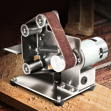 Lade das Bild in den Galerie-Viewer, Mini Electric Belt Machine DIY Sanding Polishing Machine Portable Metal Belt Sander Edges Sharpener Machine Belt Grinder
