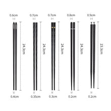 Load image into Gallery viewer, 5 Pairs Japanese Chinese Chopsticks For Eating Food Sushi Sticks Reusable Metal Korean Chopsticks Set Healthy Alloy Tableware
