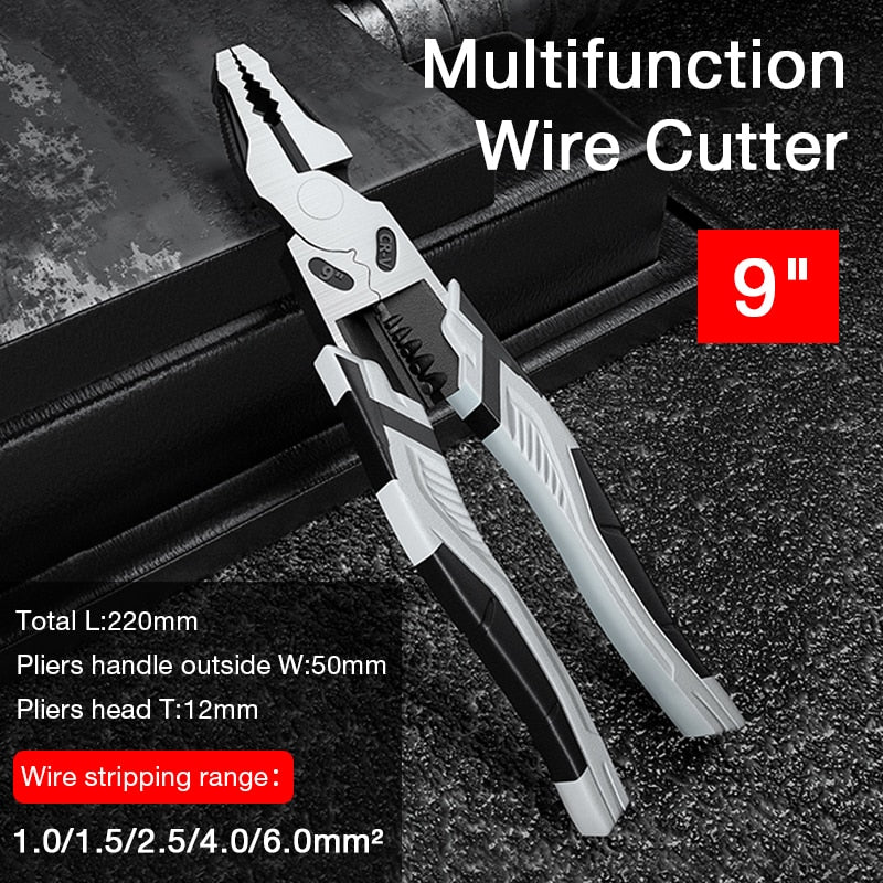 6''8''9'' Multifunction Pliers Set Combination Pliers Stripper/Crimper/Cutter