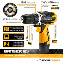 Charger l&#39;image dans la galerie, Cordless Drill Electric Screwdriver 12/16/20V MAX
