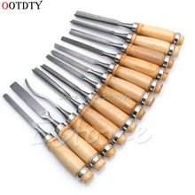 Carica l&#39;immagine nel visualizzatore di Gallery, OOTDTY 12Pcs Wood Carving Hand Chisel Tool Set Woodworking Professional Gouges
