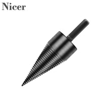 Load image into Gallery viewer, Firewood Machine Drill 32/42MM Wood Cone Punch Driver Square Shank/Round Shank/Hex Shank Drill Bit Split Drill Woodworking Tool
