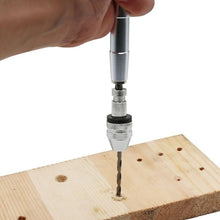 Görseli Galeri görüntüleyiciye yükleyin, High Quality Mini Micro Aluminum Hand Drill With Keyless Chuck +10pc Twist Drill Bit Woodworking Drilling Rotary Tools
