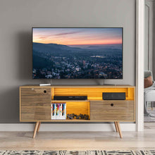 Charger l&#39;image dans la galerie, LED TV Stands for Living Room 60 Inch TV Cabinet Stands Furniture TV Unit Bracket With 2 Drawers and 3 Open Storage Shelf

