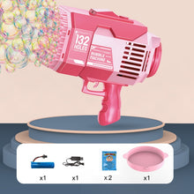 Carica l&#39;immagine nel visualizzatore di Gallery, Bubble Gun Rocket 69 Holes Soap Bubbles Machine Children‘s Gift Gun Shape Automatic Blower With Light Pomperos Toys For Kids
