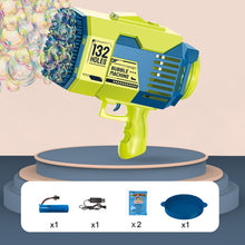 Charger l&#39;image dans la galerie, Bubble Gun Rocket 69 Holes Soap Bubbles Machine Children‘s Gift Gun Shape Automatic Blower With Light Pomperos Toys For Kids
