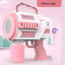 Load image into Gallery viewer, Bubble Gun Rocket 69 Holes Soap Bubbles Machine Children‘s Gift Gun Shape Automatic Blower With Light Pomperos Toys For Kids
