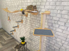 Load image into Gallery viewer, Pet furniture, Cat furniture, Cat wall furniture, Cat tower, Wood cat tree, Unique cat trees, Cat shelves, Cat scratching post, Cat gifts
