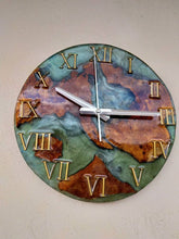 Load image into Gallery viewer, Epoxy clock, Resin clock, Clock for wall, Epoxy Wall Clock, Resin Wall Clock, Wooden Wall Clock
