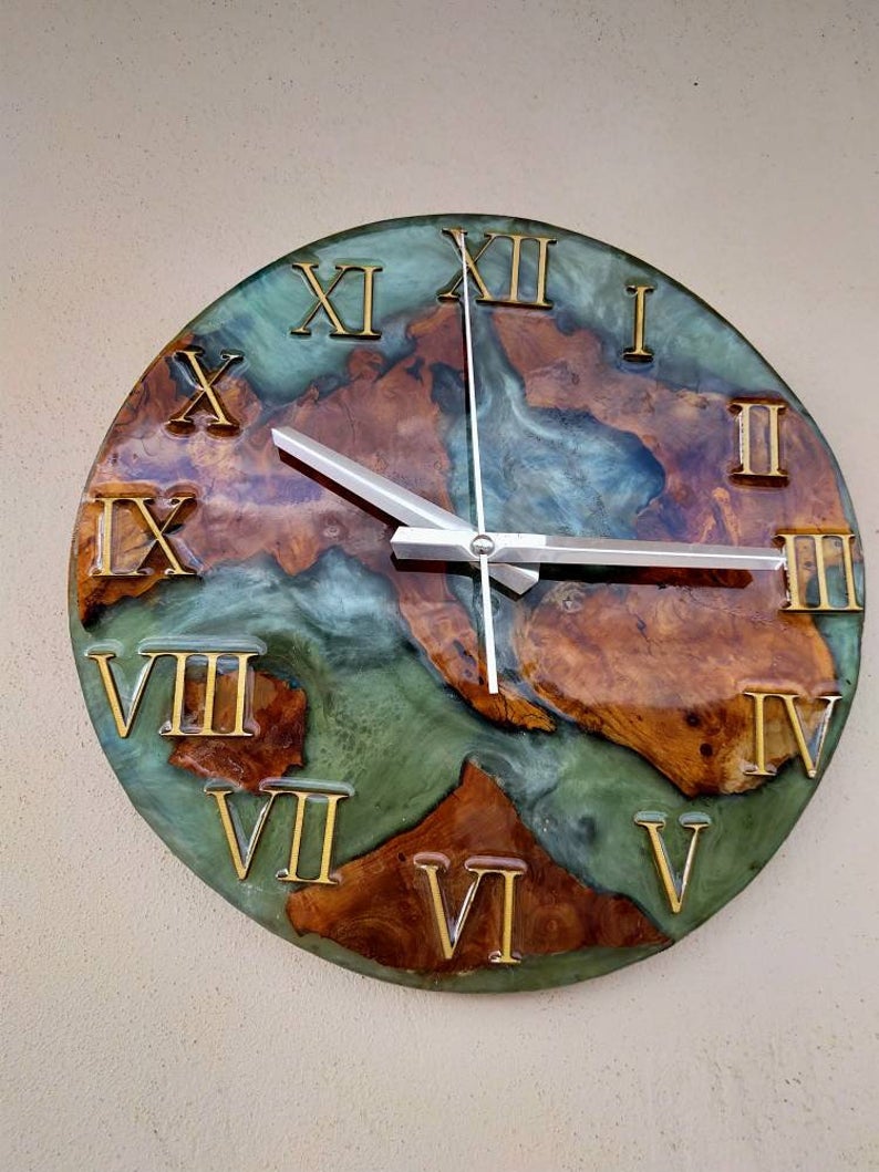 Epoxy clock, Resin clock, Clock for wall, Epoxy Wall Clock, Resin Wall Clock, Wooden Wall Clock