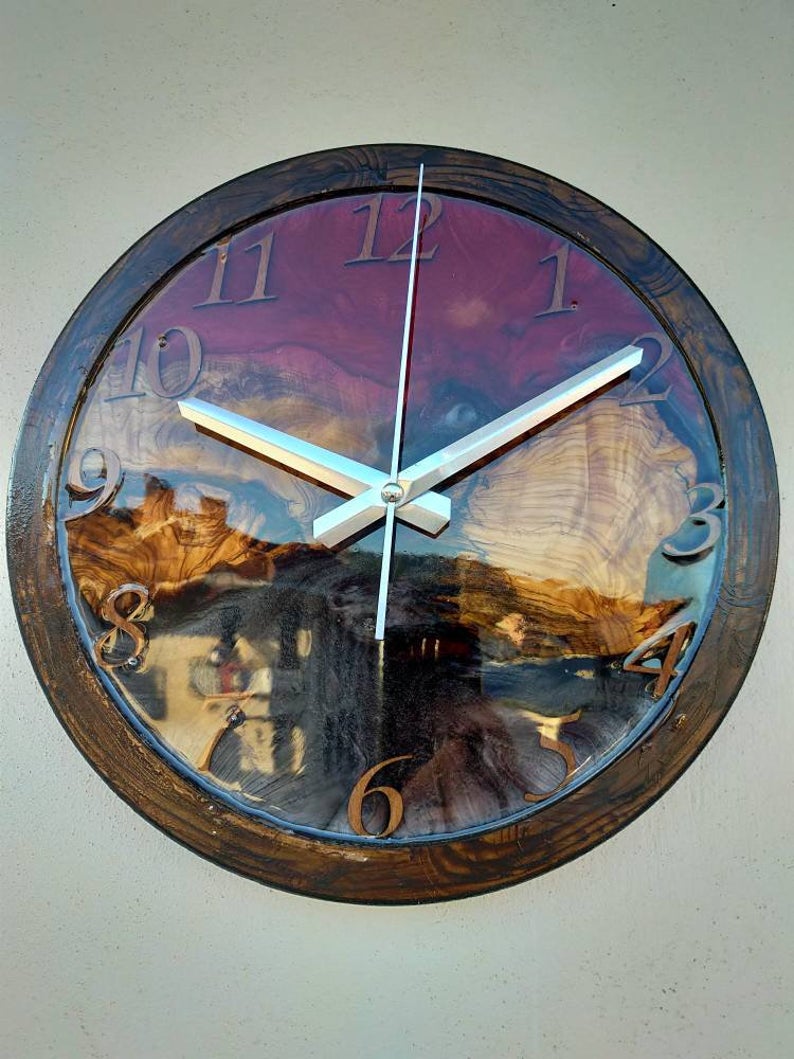 Epoxy clock, Resin clock, Clock for wall, Epoxy Wall Clock, Resin Wall Clock, Wooden Wall Clock